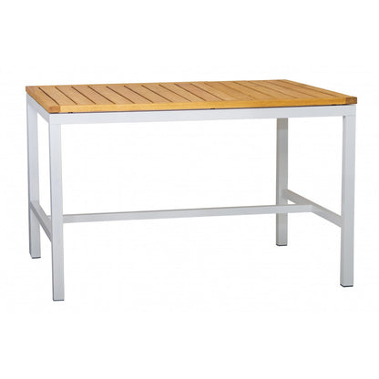 Tisch GIANT LOW 150 x 90 cm aus Aluminium mit Robinienholz (Akazie)