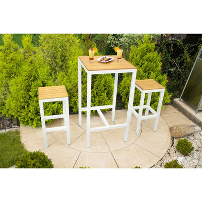 Hocker GIANT HIGH aus Aluminium und mit Robinienholz (Akazie)