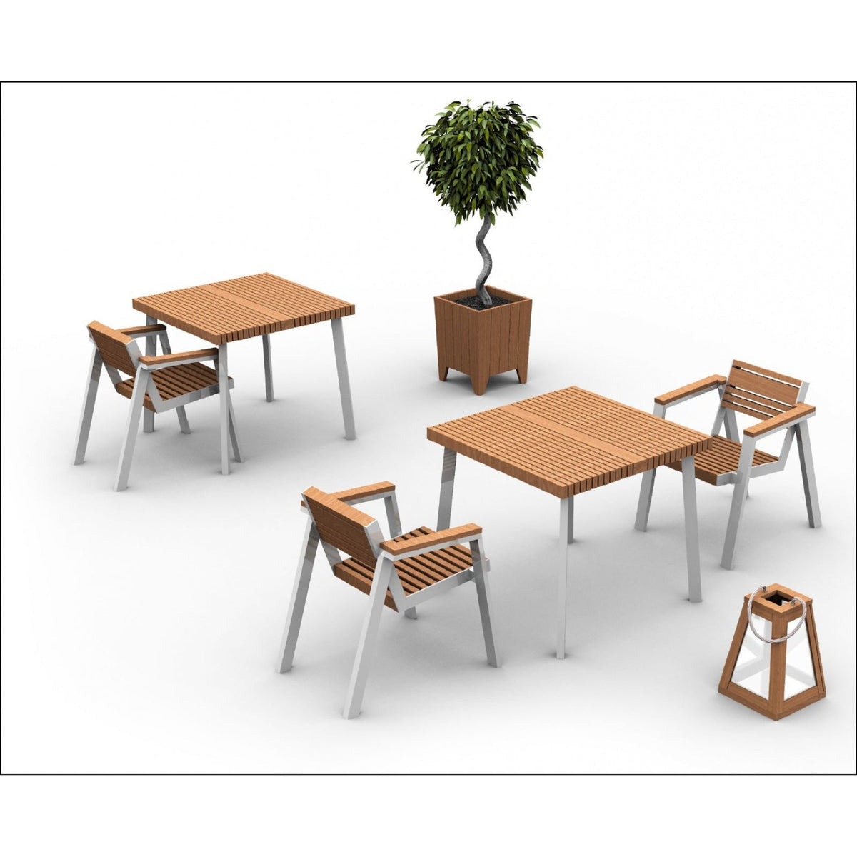 Bistro- oder Gartentisch BEERISSIMO aus Metall und Robinienholz