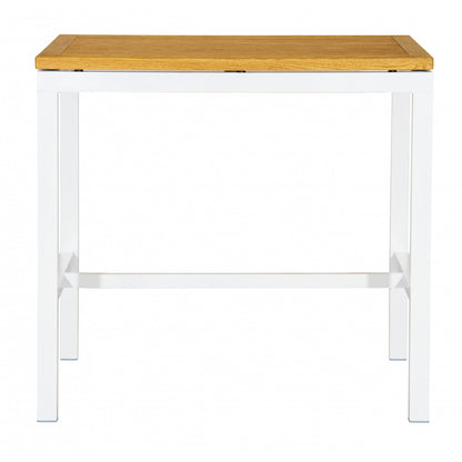 Tisch GIANT LOW 80 x 80 cm aus Aluminium mit Robinienholz (Akazie)