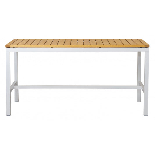 Tisch GIANT LOW 200 x 90 cm aus Aluminium mit Robinienholz (Akazie)